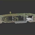 Abandoned Shipwreck Hull Structure With Green Rust And Weathered Metal