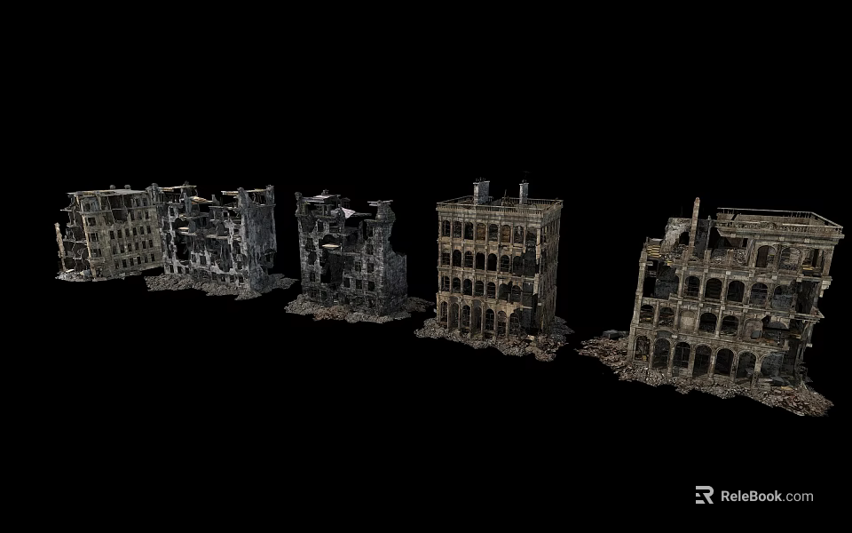 Architectural Building Components Showcasing Classic And Modern Design Details 3d model