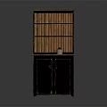Wooden Storage Cabinet with Open Shelves and Closed Cabinet Doors for Home Organization