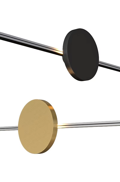 Modern Wall Lamp Design With Black And Gold Round Metal Shades 3d model