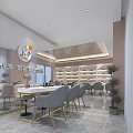 Modern Beauty Hair Salon Interior Design With Comfortable Seats White Tables And Product Shelves