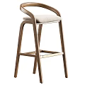 Sleek Modern Wooden Bar Stool With Comfortable Leather Seat Design