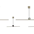 Abstract Pendant Lights With Wooden Linear Bars And Spherical Shades For Modern Interior