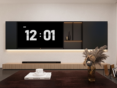 Living room background wall TV background wall TV cabinet coffee table TV cabinet 3d model