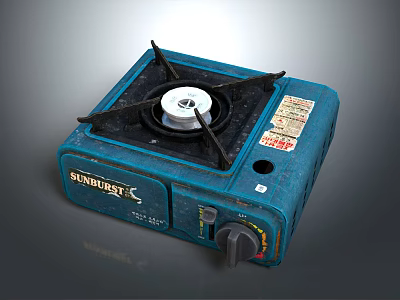 Sundburst Portable Blue Gas Stove Kitchen Appliance for Efficient Cooking With Control Knob 3d model