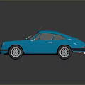 Blue Vintage Sports Car With Shiny Exterior And Classic Design 3D Render