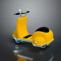 Vibrant Yellow Classic Scooter Featuring Black Seat Sleek Body And Chrome Details