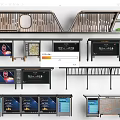 Modern Bus Station Design With Billboards Information Displays And Seating