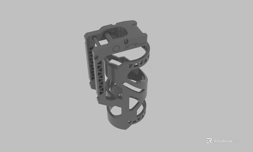 3D Printed Mechanical Component With Intricate Hollow Structure And Bracket Design 3d model 