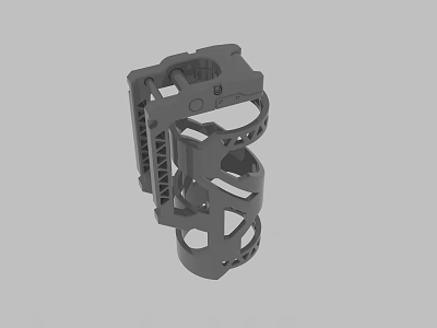 3D Printed Mechanical Component With Intricate Hollow Structure And Bracket Design 3d model