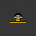 Yellow Combine Harvester With Black Top And Cutting Platform For Agriculture