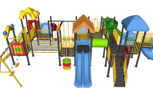 Modern Slide Children's Slide Amusement Recreation Equipment Facilities Playground 3d model