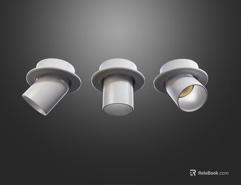 Modern White Recessed Downlights Spotlights with Adjustable Angles for Home Interior Lighting 3d model