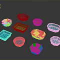Colorful Plastic Plant Pots In Assorted Colors Various Shapes With Drainage Holes