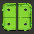 Neon Green Cube Shaped Household Organizer With Divided Compartments And Holes