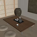 Quiet Tea Table and Chair 3d model