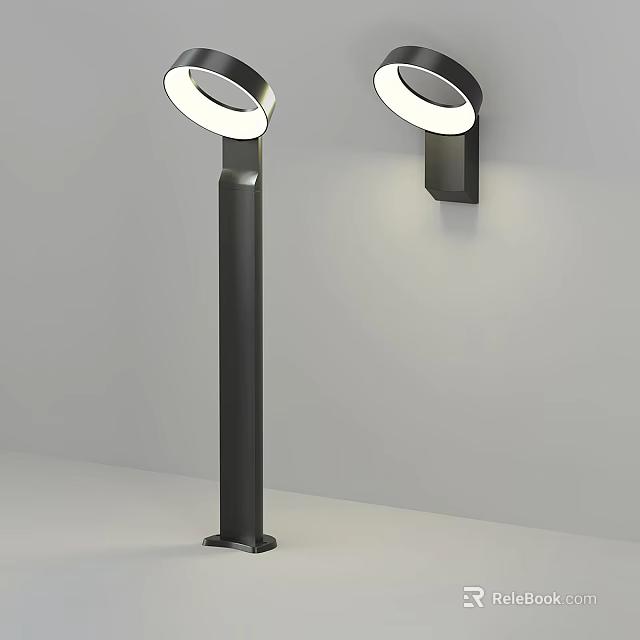 Modern Black Wall Sconce with Circular Light Design for Indoor Interior Decoration 3d model 