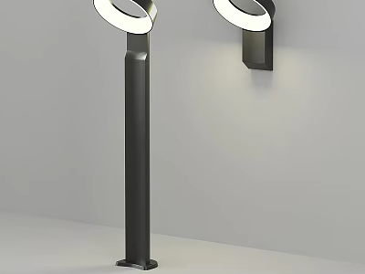 Modern Black Wall Sconce with Circular Light Design for Indoor Interior Decoration 3d model