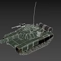 Green Military Tank With Main Gun Turret Tracks And Smoke Launchers