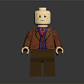 Lego Figure As Daily Life Toy With Brown Coat Blue Inner Shirt And Red Tie