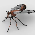 Intricate Insect Model Made With Building Blocks Featuring Wings And Legs