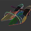 Fashionable High Heel Sandals With Pointed Toe And Beaded Straps Design