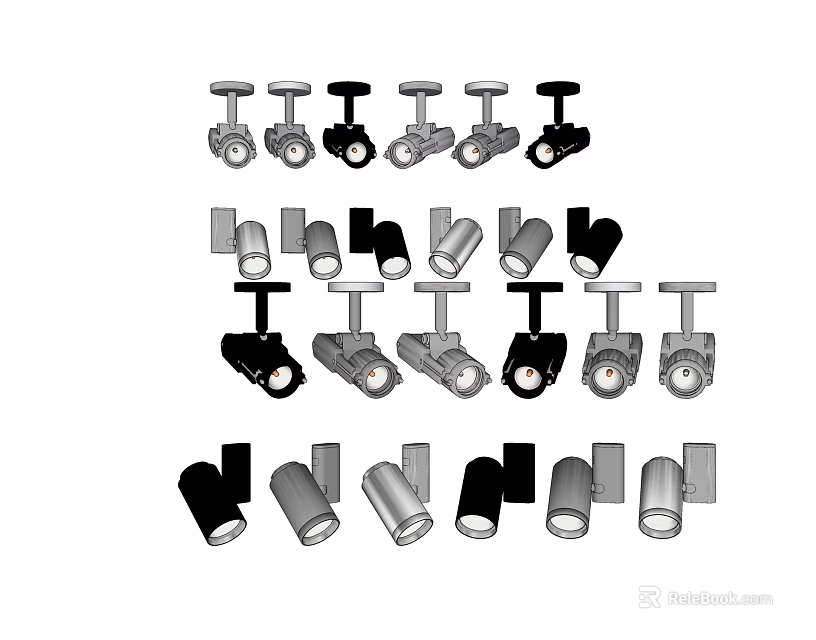 Various Modern Wall Lamps With Different Designs And Metal Finishes Collection 3d model 