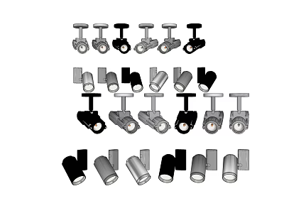 Various Modern Wall Lamps With Different Designs And Metal Finishes Collection 3d model