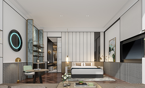 Light Luxury Rooms Hotel Rooms 3d model