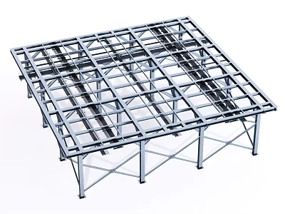 Durable Industrial Steel Frame Structure For Building Construction Support System 3d model