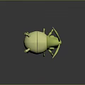 Green Insect Like Cartoon Game And Movie Character With Long Antennae And Red Eyes