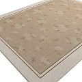 Square Beige Floral Pattern Rug With Decorative Border For Home Decor 3d model