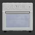 Silver Compact Countertop Oven With Stainless Steel Body Glass Door And Control Knobs Kitchen Appliance