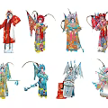 Peking Opera Character Pendants With Various Colors And Traditional Costumes For Decoration