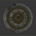 Ornate Circular Stone Fountain With Central Water Feature And Carved Details