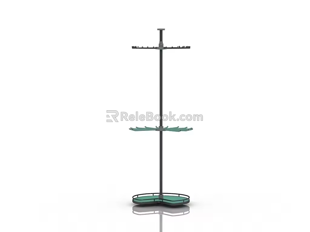 Three-layer rotating clothes basket 3d model
