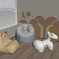 Lazy Sofa Single Sofa Casual Sofa Combination 3d model