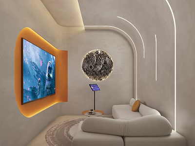 Modern KTV Room With Large Screen Comfortable Sofa And Song Ordering Device 3d model