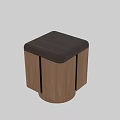 Modern Wooden Decorative Cabinet With Sleek Doors And Dark Top Design