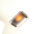 Modern Wall Lamp With Glass Shade Wooden Frame And Warm Lighting For Interior Decor