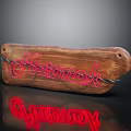 Red Neon Decorative Lights On Wooden Sign With Katonah Lettering