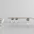 Modern Minimalist Conference Table Setup With Comfortable Chairs And Sleek Design 3d model