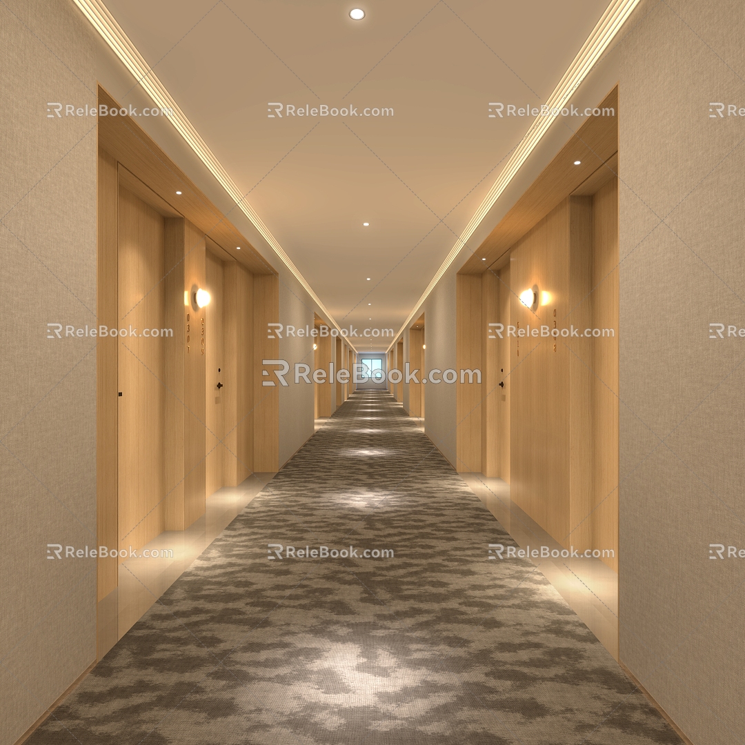 Hotel aisle Hotel aisle aisle corridor 3d model