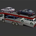 Car Transporter Vehicle Carrier With Multiple Cars On Multi Level Decks