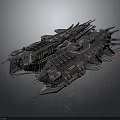 Sci Fi Cosmic Spaceship With Large Complex Interstellar Vessel Structure 3d model
