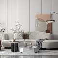 Modern sofa coffee table combination 3d model
