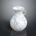 Decorative Marble Texture Vase With Handle For Modern Home Decoration 3d model