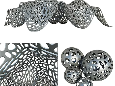 Modern gardening sketch bionic facade grid lattice cell 3d model