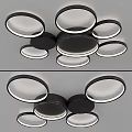 Modern Black Ceiling Light With Multiple Circular Rings For Home Interior
