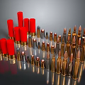 Different Types Of Metallic Bullets With Various Colors And Sizes Displayed